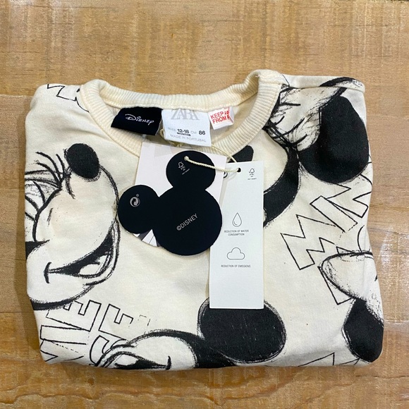 Zara Disney kids baby girl Minnie Mouse long sleeve tee shirt top Nwt - Picture 1 of 8